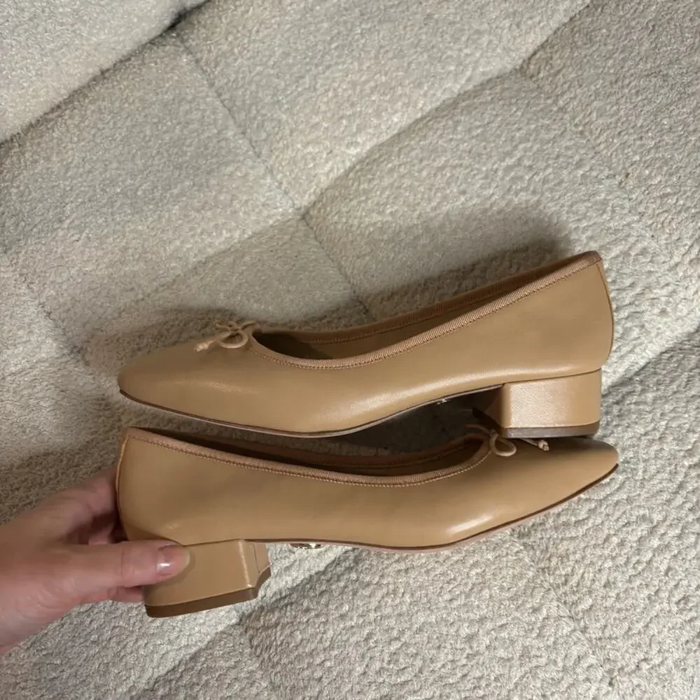 NEW Veronica Beard Catherine Leather Bow Ballet Flats